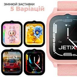 Дитячий смарт-годинник JETIX G99 зі змінним корпусом, GPS, 4G Відеодзвінком і вологозахистом (Pink) - мініатюра 2