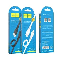 Кабель Hoco X40 Noah charging data cable for Lightning Чорний - мініатюра 2