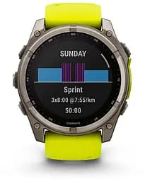 Смарт-годинник Garmin Fenix 8 51mm Solar Sapphire Titanium w. Amp Yellow/Graphite Silicone Band (010-02907-20/21) - мініатюра 7