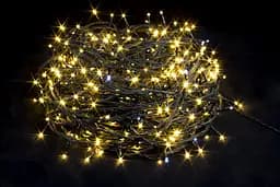 Уличная гирлянда нить на елку 40 метров Теплый свет 400 LED от сети новогодняя светодиодная, черный ПВХ провод, Laplandia (ww.01.6B.400.F+)