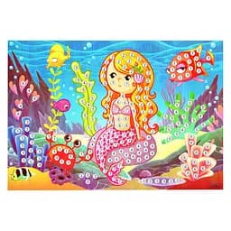 Дитяча мозаїка за номерами "Русалочка" Bambi 13-127-11 різнокольорові камінчики