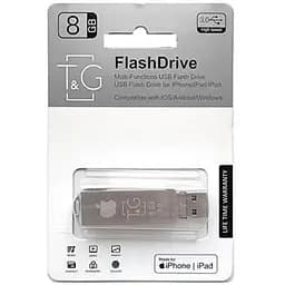 Флеш накопитель USB 8Gb T&G TG004IOS серебристый Lightning / USB 3.0 / microUSB (TG004IOS-8G3)