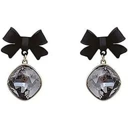 Елегантні жіночі сережки з чорним бантом, квадратні висячі сережки для різдвяної вечірки, банкетні сережки, ювелірні вироби