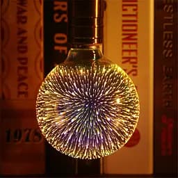 Світлодіодна лампочка з ефектом феєрверку декоративна led лампочка C80-3D Е27 - мініатюра 2