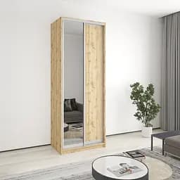 Шкаф-купе двухдверный MebelStar Стандарт AL ДСП/Зеркало 90x60x240 см Дуб тахо (MBS-3779)