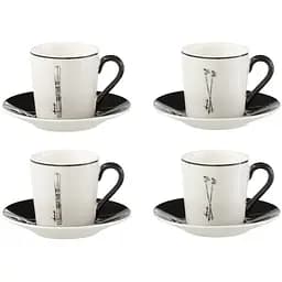 Комплект чашек J-line рождественские Лыжи Горы  4 шт. (49239)