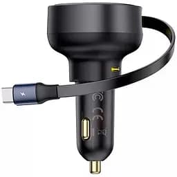 Розгалужувач - подовжувач зарядний в авто Baseus Enjoyment Pro 60 W (1USB-C) + висувний кабель Type-C - мініатюра 4