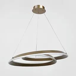Підвісна кільцева люстра в сатиновому перекрученому корпусі Ø 80 см | Line F | Арт. MJ340-800 Champagne GD