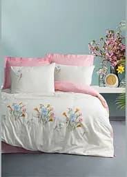 Комплект постельного белья евро 200х220 см Delbin - Pink ранфорс TC303375933