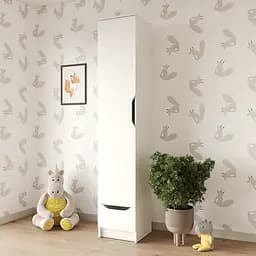 Пенал закрытый 1Д1Ш Лилу 40x40x210 см Аляска белый (MBS-1313)