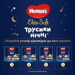 Підгузки-трусики Huggies Elite Soft Overnites 4 (9-14 кг), 19 шт. - мініатюра 10