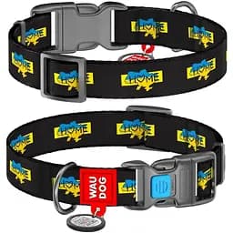 Нашийник для собак Waudog Nylon Дім, c QR паспортом, пластиковий фастекс, XL, 35-58х2, 5 см - мініатюра 3