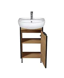 Тумба Мойдодир Dakota Craft 50 з умивальником Solo 50 дуб крафт - мініатюра 3