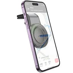 Автотримач Hoco H59 Show ring magnetic (L air outlet) Black / Metal gray - мініатюра 6