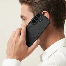 Чехол Samsung Galaxy S26 Plus 5G, Unit MagSafe, черный, прозрачный, магсейф, противоударный, магнитный, панель-накладка с поддержкой MagSafe, с поддержкой беспроводной зарядки, TPU+PC, защита всего корпуса, ударопрочный, ArmorStandart (ARM89448) - мініатюра 5