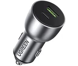 Зарядный адаптер для авто UGREEN CD213 2 порта C+U 52.5W серый
