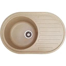 Гранітна кухонна мийка Romzha Elegancia 77 Bezhvy (402) з крилом