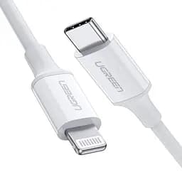 Кабель Ugreen US171 USB-C 3.0 Type-C - Lightning Rubber Shell 1 м белый (10493)