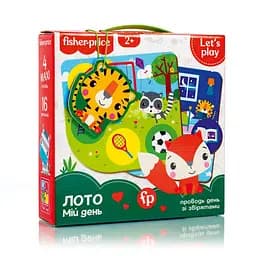 Игра настольная "Fisher Price. Лото. Мой день" VT2910-02, 4 игральных поля