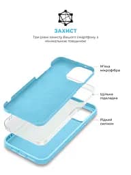 Силиконовый чехол для Apple iPhone 14 Pro Max, ICON2 Case, голубой, противоударный, панель, защита всего корпуса, матовая поверхность Soft Touch, выступает над дисплеем, совместим с защитными стеклами и пленками, с микрофиброй, ArmorStandart (ARM68467) - мініатюра 6
