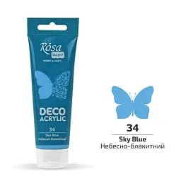 Акрил для декора Небесно-голубой (34) матовый 75 мл Rosa Talent