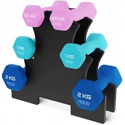 Набор гантелей виниловых 4FIZJO Classic 7 кг со стойкой (P-5905973403221)