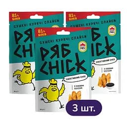 Набір слайсів курячих РябChick сушені з соєвим соусом 90 г (3 шт. х 30 г)