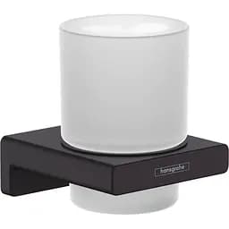 Склянка підвісна Hansgrohe AddStoris Matt Black/скло 41749670 чорний матовий