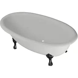 Ванна окремостояча матова Amdcon Olmpa 180x90 біла з литого каменю чорні ніжки OLMPA_180_nzhk-bl_MAT Білий матовий