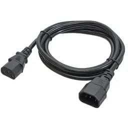 Кабель питания от сети PC-189, черный, 1.8 м, Patron, IEC C14 - IEC C13, 3x1 мм² (PN-POW-EX-18)