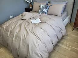 Комплект постельного белья Washed Cotton из вареного хлопка нежно-розовый Anise