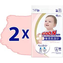 Набір підгузки на липучках GOO.N Plus М (6-11 кг) 112 шт. - мініатюра 2