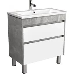 Тумба Мойдодир Polo Loft 80-U з умивальником Cosmo бетон з білим Сірий