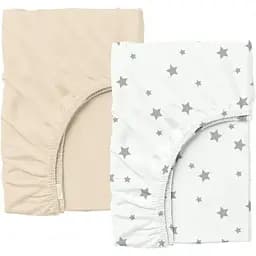 Набір простирадл на резинці Cosas BEIGE/GREY STARS 160х200х20 см (Set_Beige_StarGrey_160x200_2)