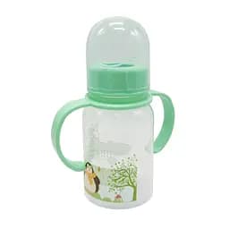 Бутылочка для кормления с ручками Mega Zayka MGZ-0205(Turquoise) бирюзовый, 150 мл