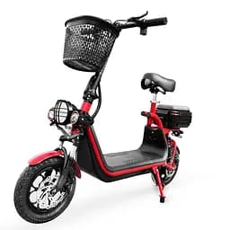 Электросамокат EVOBIKE Zen U12 MAX 2025 года красный | электросамокат с тремя фарами, корзинкой и багажником
