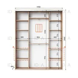 Шафа-купе Idea серія 3 190 x 45 x 240 см Дуб сонома - мініатюра 2