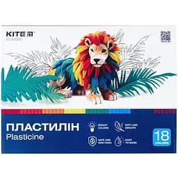 Пластилін восковий Kite Classic 18 кольорів 360 г (K-085)