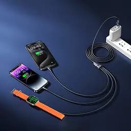 Кабель для зарядки 3в1 REMAX RC-C169 USB-A-Type-C+Lightning+Wireless Charge 1,2м Чорний - мініатюра 6