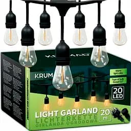 Гірлянда світлодіодна садова Krumad KMDW6  E27 20 м 20 лампочок