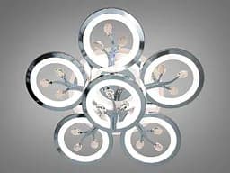 Стельовий LED-світильник «Квіткове сяйво» Diasha 8135/5+1HR - 95 Вт, диммер, пульт, 6 світлових кілець - мініатюра 4