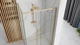 Душова кабіна Rea Solar 90x90 gold REA-K4900, Золотий, Універсальна, прозорий - мініатюра 3