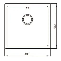 Кухонна мийка Mixxus MX4843-220x1.0-PVD-Black MX0557, Чорний матовий - мініатюра 2