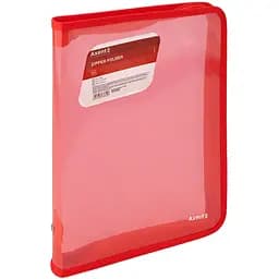 Папка объемная на молнии Axent B5 прозрачная красная (1802-24-A)