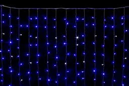 Гирлянда Штора 2х2 м на окно Синяя светодиодная новогодняя 240 лампочек Laplandia от сети (B.03.5Т.240+)