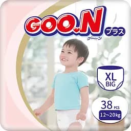 Упаковка трусиків-підгузків Goo.N Plus XL (12-20 кг) для дітей унісекс 76 шт. (38 шт. x 2 шт.) - мініатюра 2