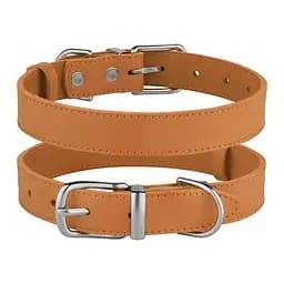 Нашийник для собак BronzeDog Barksi Classic шкіряний XS 23-30х1.2 см гірчичний - мініатюра 3