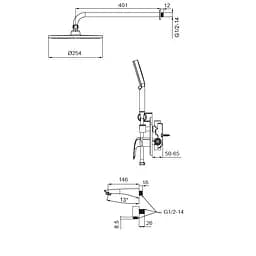 Душова система прихованого монтажу Koer KB-64008-01 KR3476, Хром - мініатюра 2