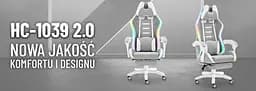 Комп'ютерне крісло Hell's HC-1039 LED RGB Grey-White (тканина) - мініатюра 7
