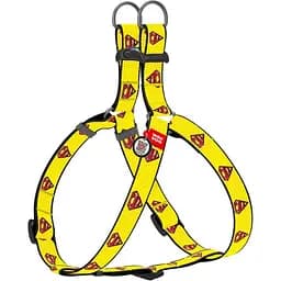 Шлея для собак Waudog Nylon з QR паспортом, малюнок Супермен 2, пластиковий фастекс, Ш 20 мм, Дов 50-80 см